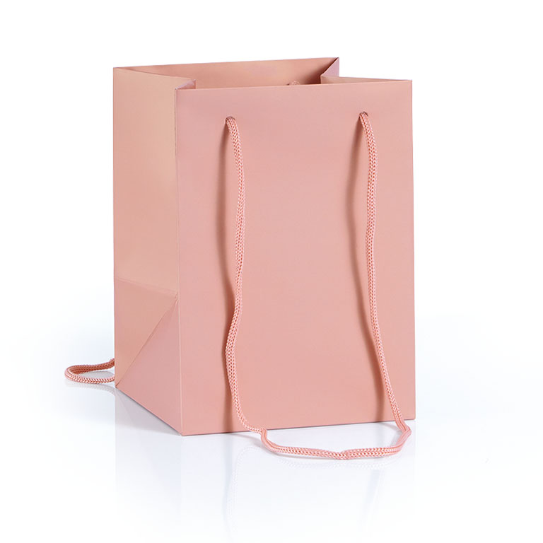 Hand Tie Rope Handled Carrier Matt Metallic Rose Gold