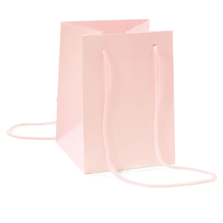 Hand Tie Rope Handled Carrier Matt Soft Pink